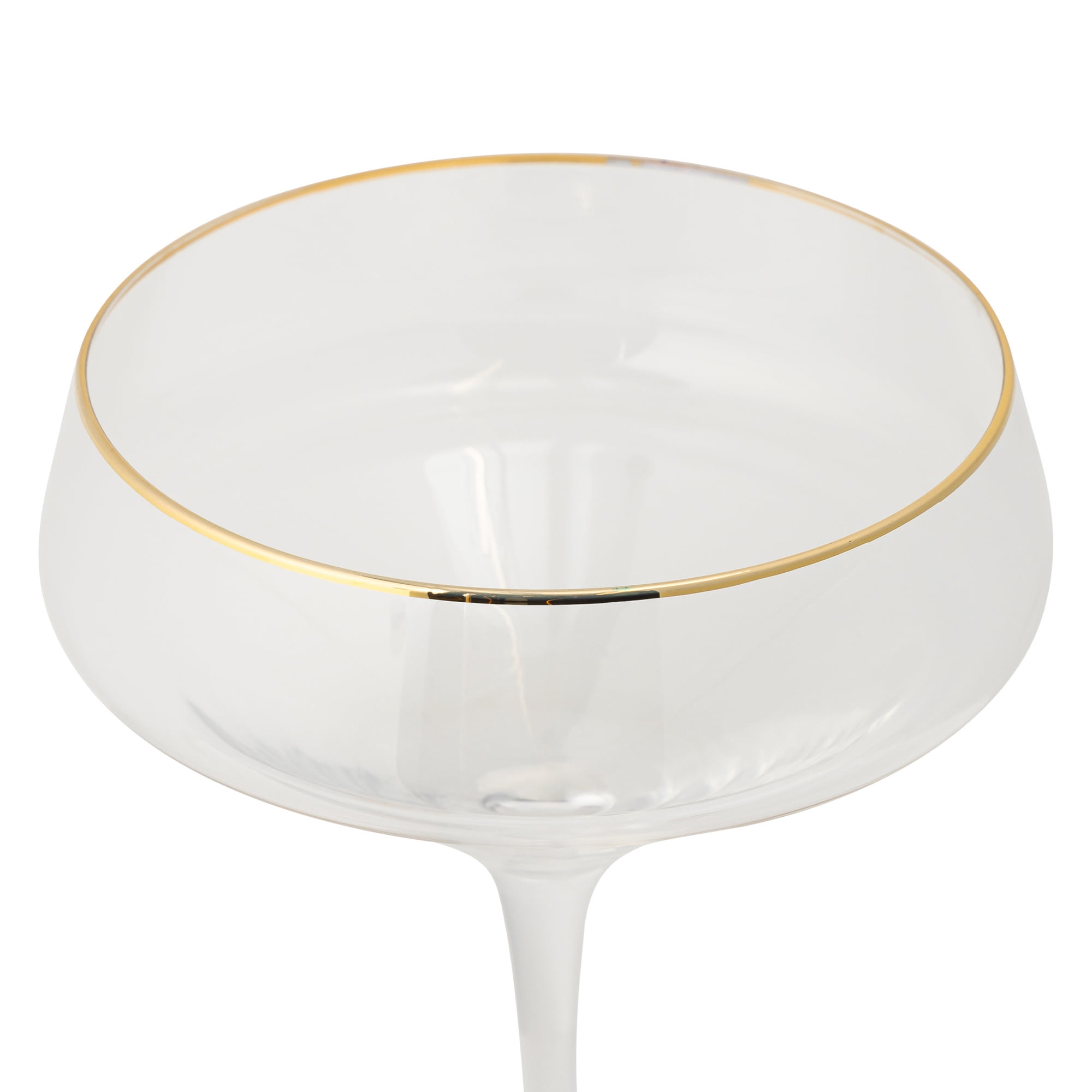 Thyme & Table 14 fl oz Clear Coupe Cocktail Glass with Gold Rim, Set of 4