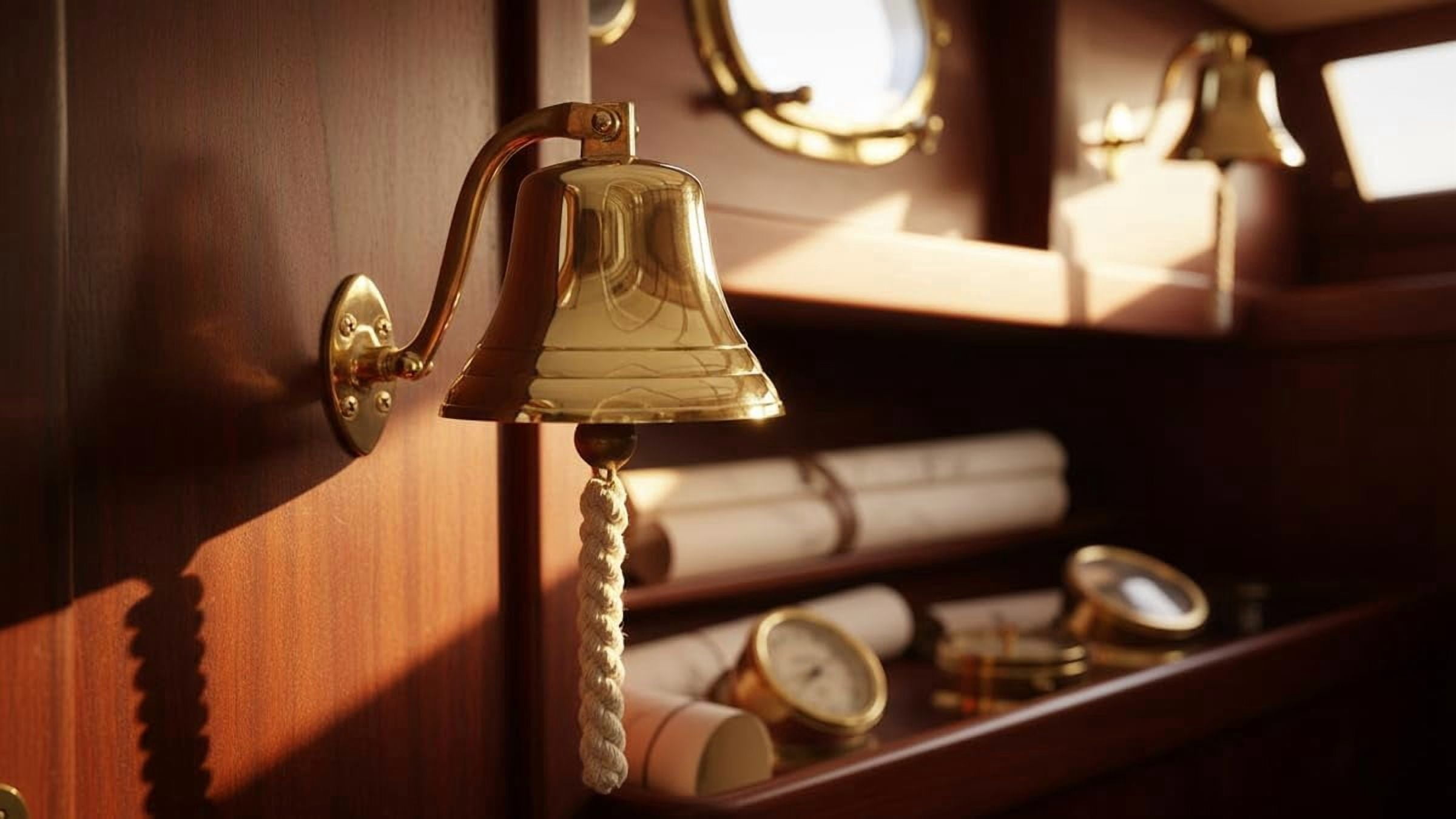 Brass Nautical Ship Bell Maritime School,dinner,Reception,Home Decor Wall Hanging Bell 4"
