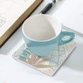 thumbnail image 5 of GZHJMY Square Drink Coasters, 1 Pcs Tropical Summer Palm Tree and Banana Leaves Absorbent Ceramic Coffee Coasters for Drinks with Cork Base Housewarming Gift for Home Decor, 5 of 6
