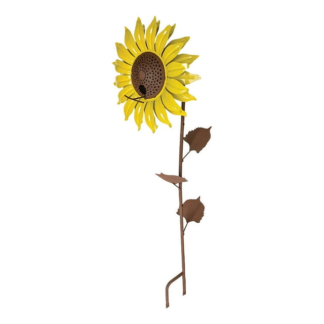 UPOUART 1Ud Comedero Para Pájaros De Metal Con Floral Amarillo Ideal Para De Y Patios