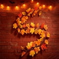 thumbnail image 5 of Fall Wreath 200Cm Artificial Maple Leaves Wreath Thanksgiving Decorations Indoor for Mantel Fireplace Fall Crop Home Halloween Party Wedding Counter Centerpiece, 5 of 5