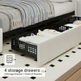 thumbnail image 3 of Eastvita Full/Queen/King Size Bed Frame with 4 Storage Drawers and Headboard, Linen Upholstered Platform Bed Frame, Diamond Stitched Button Tufted, Easy Assemble, Noise-Free, No Box Spring Needed, 3 of 7