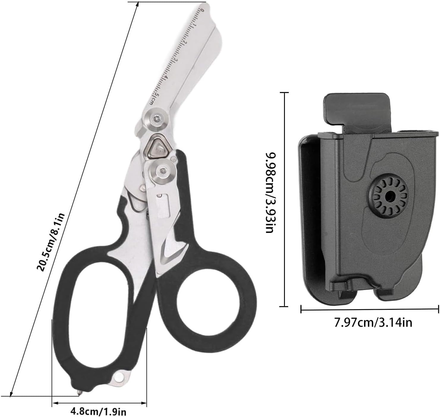 Trauma Shears,6 in-1 Emergency Response Shears with Protective Sheath,Medical Scissors Trauma Scissors for Outdoor Camping Rescue