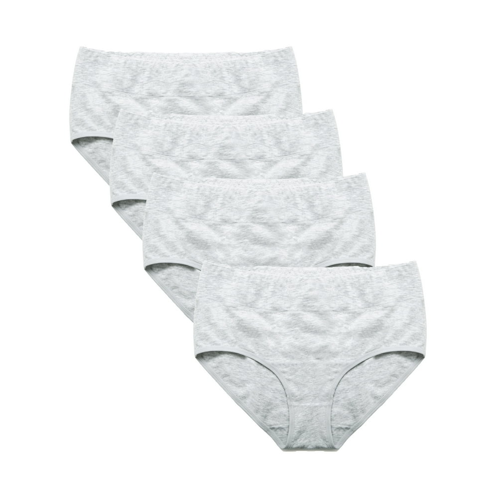 Lelinta - Set of 4 Briefs Ladies Mid Rise Underwear Seamless Hipster Panties, Womens Underwear