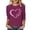 Hot Pink-2, variant on Kcolen Cancer Survivor T-Shirts Women, Cancer Awareness T-Shirt Pink Ribbon 3/4 Length Sleeve Plus Size Cancer Pullover Shirts Tee Tops