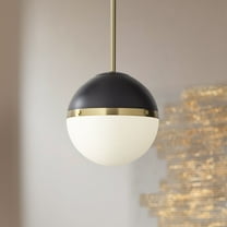 360 Lighting McGraw 10 1/4" Modern Pendant Ceiling Light Fixture Dining Room Over Table Hanging Antique Brass and Black Mini