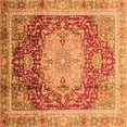 thumbnail image 1 of Ahgly Company Machine Washable Indoor Square Abstract Orange Modern Area Rugs, 5' Square, 1 of 4