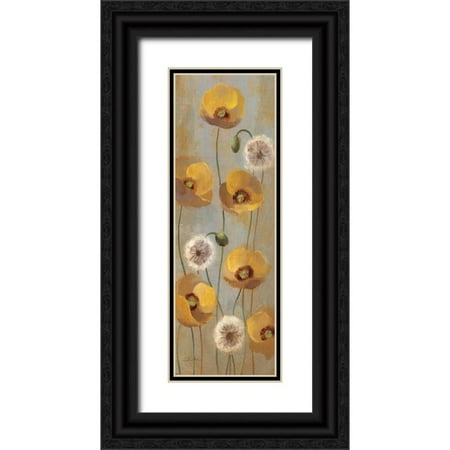Vassileva Silvia 11x24 Black Ornate Wood Framed with Double Matting Museum Art Print Titled - Spring Poppies II