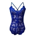 thumbnail image 2 of Sngxgn Women Lingerie Lace Chemise Halter Nightwear Dress Chemise Sleepwear(Blue,XXL), 2 of 5