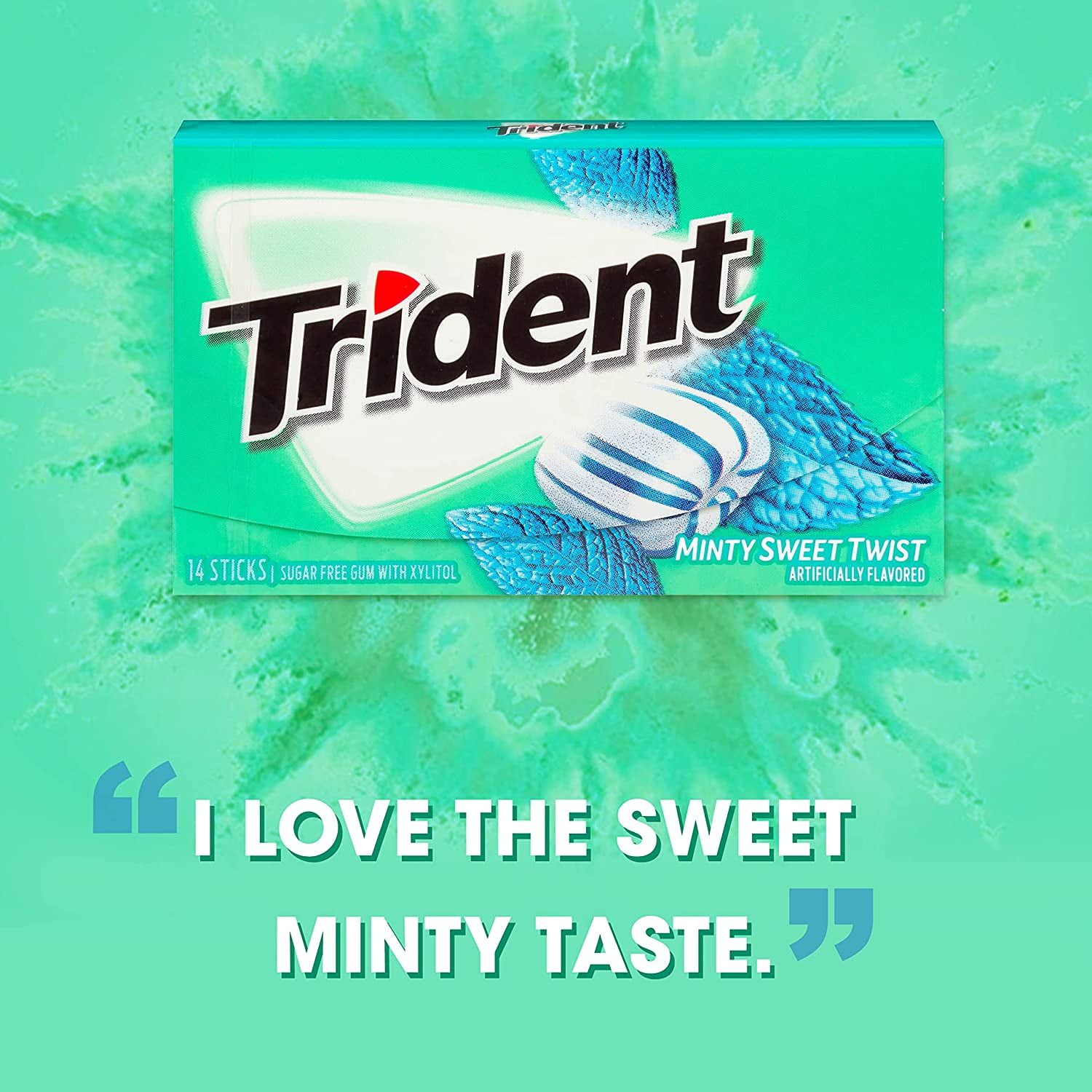 Trident Minty Sweet Twist Sugar Free Gum, 24 Packs of 28 Pieces (336 Total Pieces) DOUBLE UP DEAL
