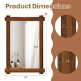 thumbnail image 3 of Costway 35 x 24 Inch Shatterproof Wall Mirror with Acacia Wood Frame & Vintage Rivet Design, 3 of 10
