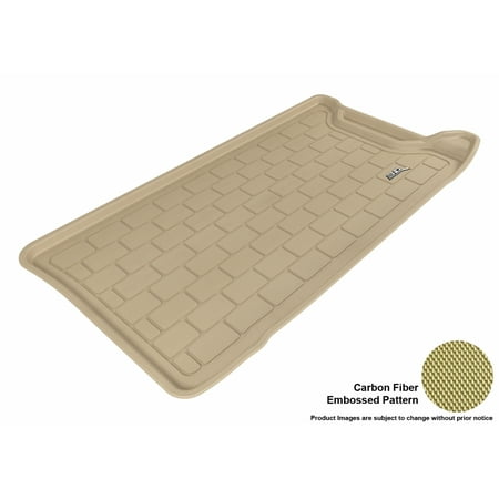 500 Carbon Fiber - 3D MAXpider 2012-2017 Fiat 500 All Weather Cargo Liner in Tan with Carbon Fiber Look