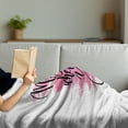 thumbnail image 3 of Love Soft Flannel Fleece Blanket, My Heart is Wherever You are Romantic Valentines Day Words Ink Style Calligraphy, Cozy Plush for Indoor and Outdoor Use, 50" x 60", Pink Black White, by Ambesonne, 3 of 5