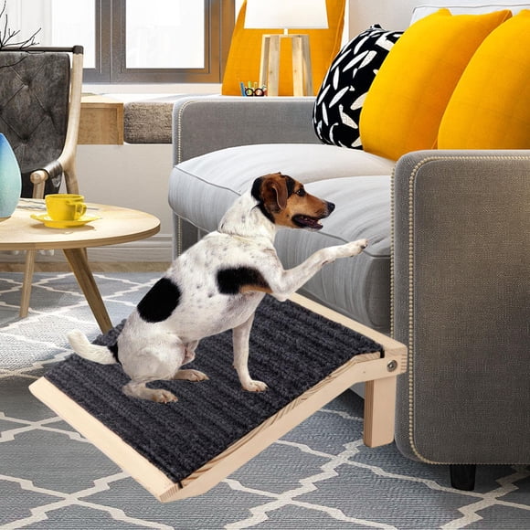 twisto Dog Ramp Stairs Pet Ladder Lightweight Portable Triangular Support Wood Pet Ramp Dog Stair for Couch Senior Injured Dogs Sofa