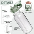 thumbnail image 3 of Ettsollp Large Capacity Motivational Water Bottle with Time Marker Food Grade Wide Mouth Leakproof Sports Water Bottle with Handle, 3 of 8