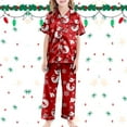 thumbnail image 6 of Gelikeya Christmas Pajamas Kids Boys Girls Size 12-13 Xmas Print Short Sleeve Shirts Shorts Pants 3 Piece Pajama Sets Loungewear Sleepwear Nightgown (D-Watermelon Red & 12-13 Years), 6 of 10
