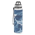 thumbnail image 2 of Sharks Blue Sports Water Bottle Portable Travel Mug 32oz BPA Free Leak Proof Straw Transparent Tritan for Gym Yoga Cycling Camping, 2 of 7