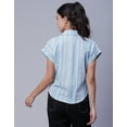 thumbnail image 3 of Moomaya Printed Button-Up Shirt For Women, Short Sleeve Collared Blouses With Pockets, 3 of 8