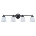 thumbnail image 1 of Aspen Creative 62015-2, Four-Light Metal Bathroom Vanity Wall Light Fixture, 15 1/2" Wide, Transitional Design in Bronze with Frosted Seeded Glass Shade, 1 of 3