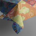 thumbnail image 5 of Colorful Pioneer Flower Patchwork Rectangle Tablecloth 60"x120",Waterproof Polyester Rectangle Table Cloth, Wipeable Spillproof Polyester Tablecloth for Dining, Camping, Indoor and Outdoor, 5 of 6
