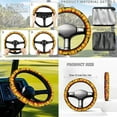 thumbnail image 4 of Jeiento 4 PCS Golf Cart Seat Cover with Steering Wheel Cover and Golf Cart Flags Coconut Tree Mini Flags Golf Cart Seat Towel Blanket Steering Wheel Cover Protector Golf Cart Decoration, 4 of 5