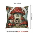 thumbnail image 4 of Girls Cute Vintage Mouse Mushroom House Cottagecore Throw Pillow, 4 of 7