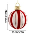 thumbnail image 3 of YaoZQ Peppermint Christmas Ornaments Red And White Striped Ball 8 Inch Large Shatterproof With Glitter Candy Cane Themed Xmas Decoration For Holiday Tree Party Home By YaoZQ, 3 of 4