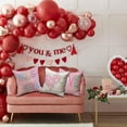 thumbnail image 5 of Valentine''s Day Pillow Covers 18x18 Inch Set of 4 Heart Truck Decor Pink Stripe Throw Pillow Covers Valentine''s Day Cushion Case Decoration for Home Sofa Couch Chair 162, 5 of 6