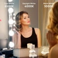thumbnail image 2 of Vanity Lights for Mirror, DIY Hollywood Lighted Makeup Vanity Mirror with Dimmable Lights, Stick on LED Mirror Light Kit for Vanity Set, Plug in Makeup Light for Bathroom Wall Mirror, 10-Bulb, 2 of 7