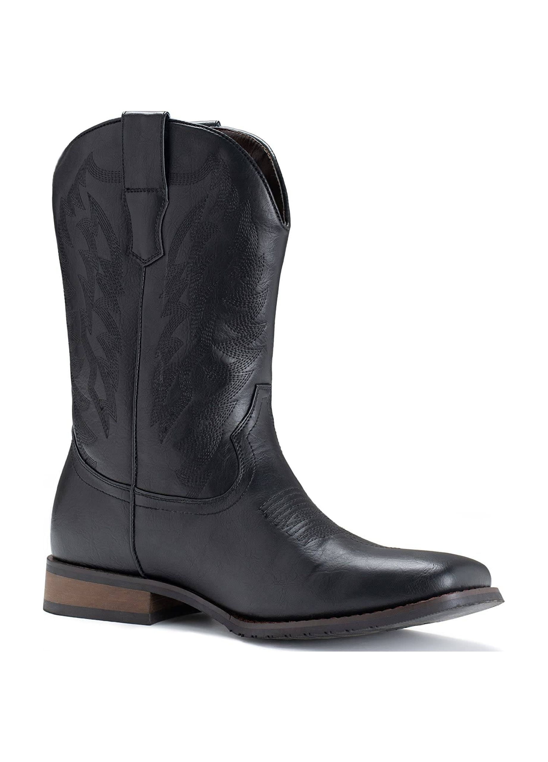 IUV Cowboy Western Boots Black Embroidered Men\'s Size‎ 14 Amazon.com | IUV Cowboy Boots for Men Western Boots Square  main image 2