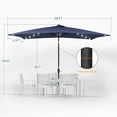thumbnail image 2 of ACEGOSES 10 x 6.5ft LED Rectangle Outdoor Patio Deck Market Outside Table Umbrellas with Non-Fading Polyester canopy,Navy Blue, 2 of 8