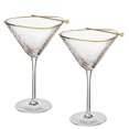 thumbnail image 1 of Sister.ly Drinkware Handmade Hammered Martini Glasses with Gold Rim - Gold Rimmed Martini Glasses Set of 2 and 2 Gold-Plated Cocktail Picks, Unique Martini Glass. Perfect For Cocktails., 1 of 4