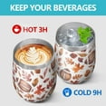 thumbnail image 4 of 12oz Stemless Wine Tumblers Fall Footballs and Autumn Leaves Pattern Vacuum Insulated Stainless Steel Travel Tumbler Cups Mug with Lid and Straw for Champaign,Cocktail,Beer with Cleaning Brush, 4 of 5