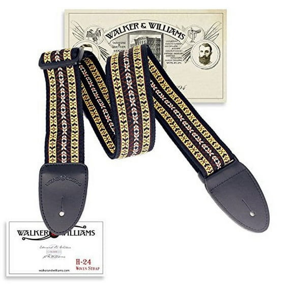 Walker & Williams H-24 60's Style Hootenanny Tapestry Woven Guitar Strap