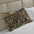 thumbnail image 2 of Ambesonne Rustic Knitted Quilt Pillowcover, Medieval Cottage Scene Art, 36"x20", Grey Teal Brown, 2 of 2