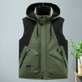 thumbnail image 2 of Stamzod Mens Outdoor Vest Winter Solid Color Sleeveless Oversized Vests with Hood Casual Athletic Jackets for Men Green O XXXL, 2 of 7