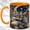 Orange, variant on Gray Fox Coffee Mug, Moon Forest Mug, Ceramic 11 oz