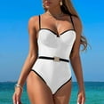 thumbnail image 6 of Puntoco Swimsuit for women 2025 Clearance Women's Belted Comfortable Swimsuit Fashion Bikini Swimsuit White 16-18(XL), 6 of 7