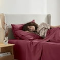 thumbnail image 2 of Clara Clark Twin Sheets Set, Hotel Luxury 3 Piece Deep Pocket Bed Sheets Set, Ultra Soft Microfiber Kids Bedding, Burgundy Red, 2 of 8