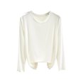thumbnail image 5 of Soft Cotton T-Shirts for Women Spring Fall Base Tee Shirt Crew Neck Top Solid Color Casual Lightweight Tshirts (2XL, White 01), 5 of 7