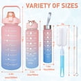 thumbnail image 5 of CrBoelves Motivational Water Bottle 64 oz Pink Plastic with Straw Brush & Sponge Brush, 5 of 8