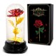 thumbnail image 1 of Regalos De Rosas De La Bella Y La Bestia: Rosa Eterna, Adorno De Cubierta De Cúpula De Flor De Rosa Artificial con Led, Rosa Roja Romántica para Navidad, San Valentín, Cumpleaños Rojo Verde Cocina, Decoración y Otros, 1 of 4