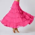 thumbnail image 2 of QHFBli Women's Cotton 5 Tiered A Line Pleated Maxi Skirt Long Boho Gypsy Dance Skirts, 2 of 3