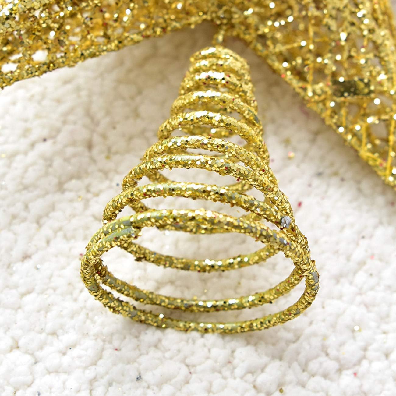 Qoosea Gold Glitter Star Christmas Tree Topper 10 Inch photo 3