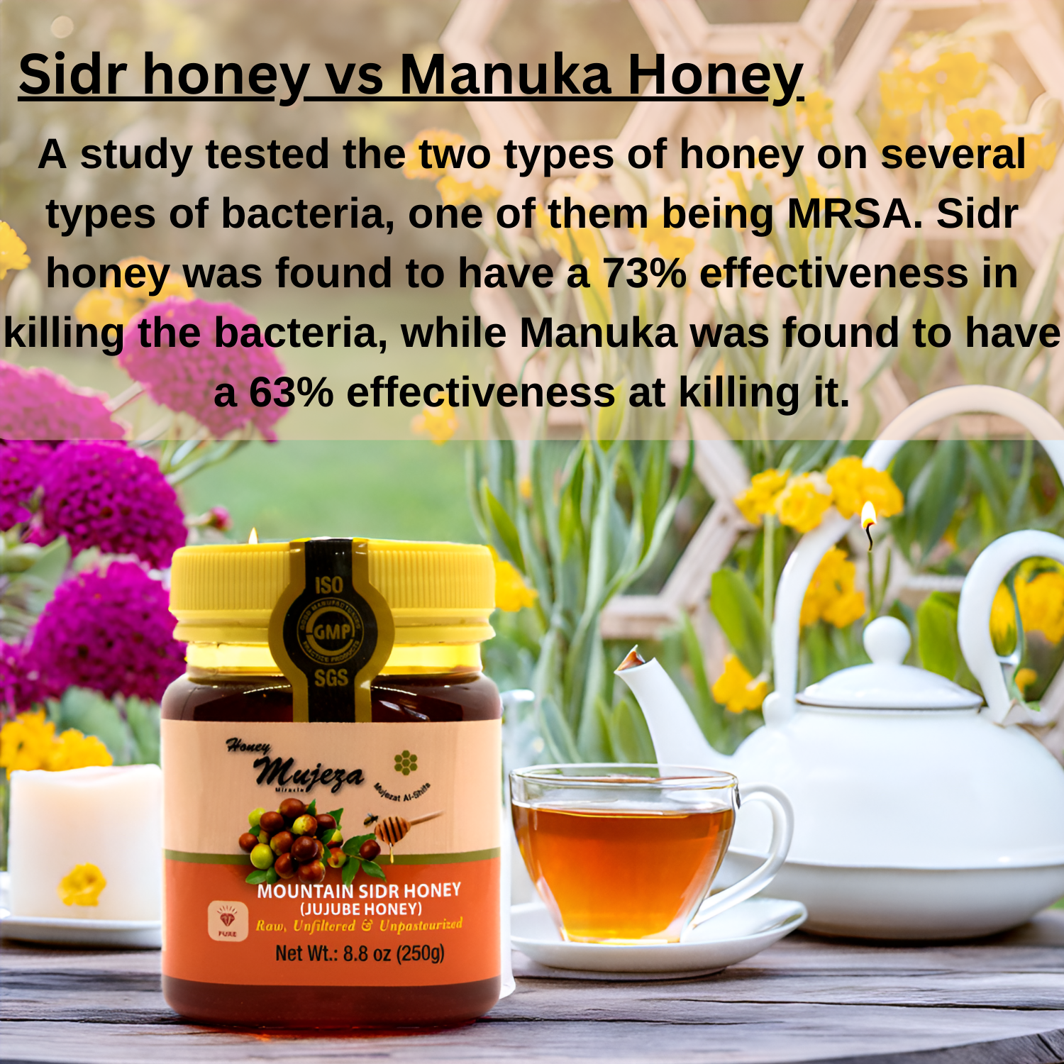 Authentic Mountain Sidr Honey – Jujube Honey, Supports Mental Health, Memory and Cognition, 100% Natural, Raw Liquid Honey, Gluten Free (250g/ 8.8 oz)