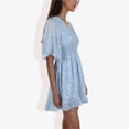 thumbnail image 5 of Women's V-Neck Short Sleeve Lace Mini Dress- Large, Light Blue, 5 of 5