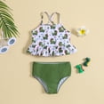 thumbnail image 5 of MEZZALL Kids Summer Resort Toddler Girls Cartoon Printed Bowknot Two Piece Swimwear Hawaiian Swimming Surfing Swimsuit Sets Bikini Holiday Beach Bathing Suit, 5 of 8