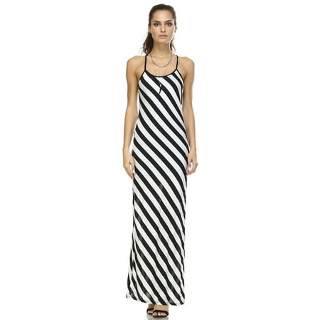 Christine V - Christine V Diagonal Stripe Maxi Tank Dress - Walmart.com