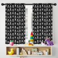 thumbnail image 5 of Blackout Kids Curtains,Black White Skull Cross Pattern Childrens Insulated Curtains Set Of 2,Bedroom Essentials,Toddler Room Decor 42x54in(106x137cm), 5 of 5