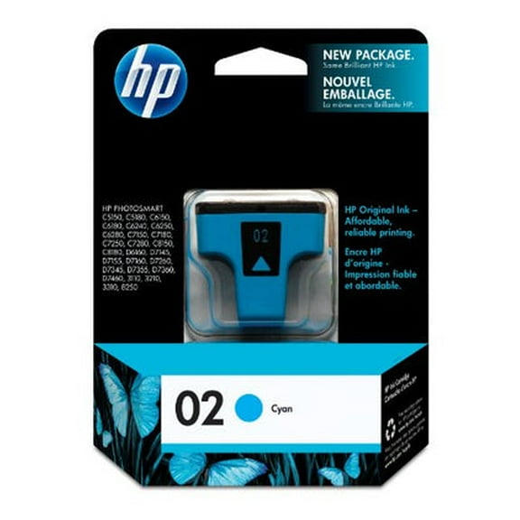 HP 02 Cyan Original Ink Cartridge (C8771WN)